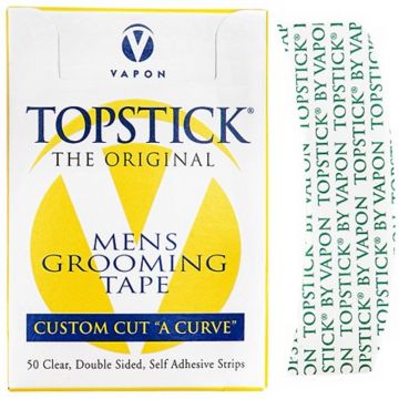 Vapon Topstick - The Original Men's Grooming Tape - Self Adhesive, Clear,  Double Sided Tape for Toupee and Wig Adhesive - 50 Count of 1 x 3 Strong