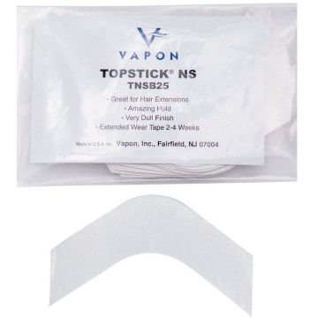 Vapon Topstick NS "B" Curve Clear Hairpiece Tape - 25 Strips #TNSB25