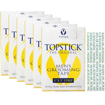 Vapon Topstick Mens Grooming Tape [1" x 3" Strip] - 50 Strips #TS150 [6 Pack]