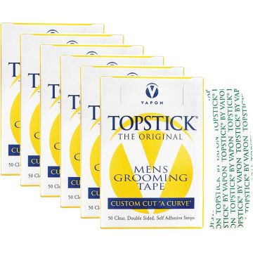 Vapon Topstick Mens Grooming Tape (Custom Cut "A Curve") - 50 Strips #TSC50 [6 Pack]