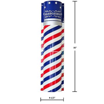 Vincent Metal Barber Pole Sign Set (35"x9.5") #VT800