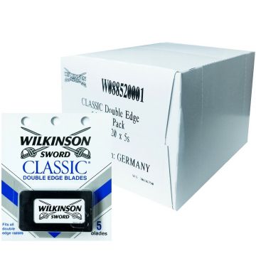 Wilkinson Sword Classic Double Edge Razor Blades - 100 Blades [5 Blades x 20 Pack]