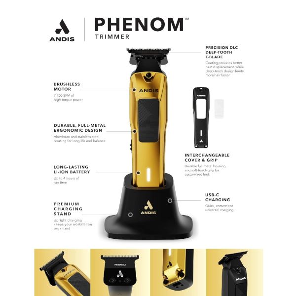 ANDIS PHENOM TRIMMER アンディス トリマー コードレス Andis Phenom Cord/Cordless Clipper & Trimmer [DUO]