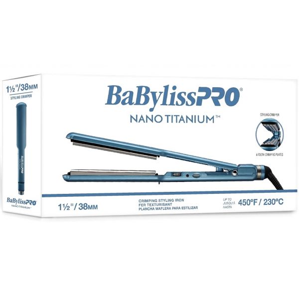 BaByliss Pro Nano Titanium Crimping Styling Iron 1 1 2 4 Tooth Crimping Plates BNTCRL3073TUC