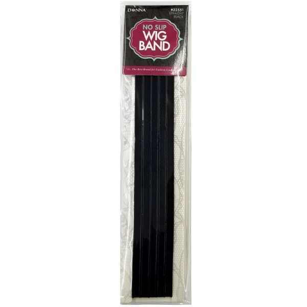 Donna No Slip Wig Band - Straight Black #22551