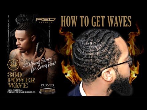 Red Premium 360 Power Wave X Bow Wow Premium 100% Boar Bristles