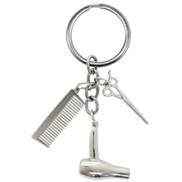 Barber Shop Hair Dresser Keychain Scissors Hair Clipper Hair dryer