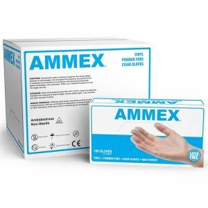 AMMEX Vinyl Powder Free Exam Gloves 100 Pcs - Medium #VPF64100 - 10 Pack