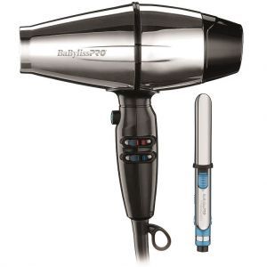 BaByliss Pro Steel FX Stainless Steel 2000 Watt Dryer + Prima 2000 3/4