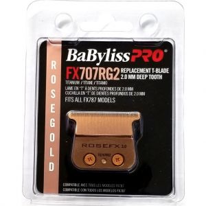 BaByliss Pro Rose Gold Titanium 2.0 mm Deep Tooth Replacement T-Blade Fits All FX787 Models #FX707RG2