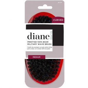 Diane Curved Prestige 100% Boar Military Wave Brush - Red / Medium #D1721