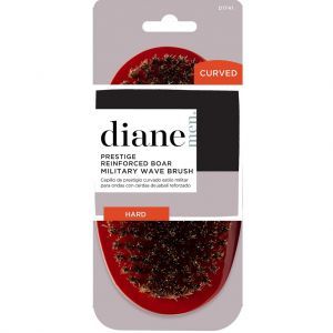 Diane Curved Prestige 100% Boar Military Wave Brush - Red / Hard #D1741