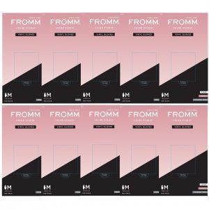 Fromm Color Studio Powder Free Vinyl Clear Gloves 100 Pcs - Medium #D8021 - 10 Pack