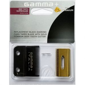 Gamma+ Alpha Clipper Blade with DLC Fixed blade and Staggered Gold Titanium Cutter #GPCRBTS