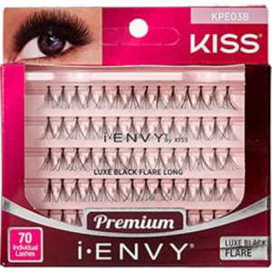 Kiss i-ENVY Premium Individual Eyelashes 70 Lashes - Luxe Black Flare Long #KPE03B
