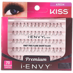 Kiss i-ENVY Premium Individual Eyelashes 70 Lashes - Classic Knot Free Short #KPE04