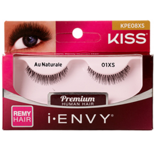 Kiss i-ENVY Premium Human Remy Hair Eyelashes 1 Pair Pack - Au Naturale 01XS #KPE08XS