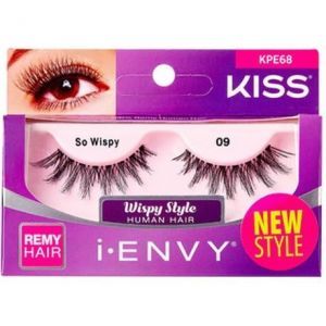 Kiss i-ENVY Premium Human Remy Hair Eyelashes 1 Pair Pack - So Wispy 09 #KPE68